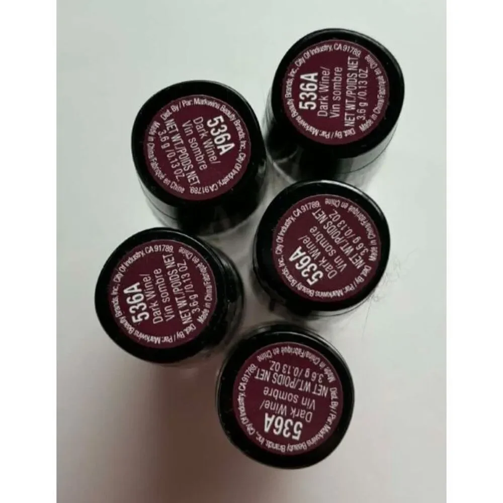 Wet n Wild Matte Lipstick 536A Dark Wine Lot of 5